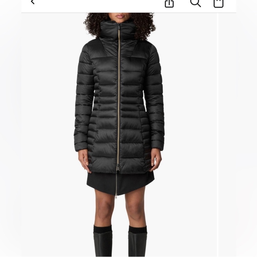SAVE THE DUCK Black Puffer Coat - Picture 2 of 4